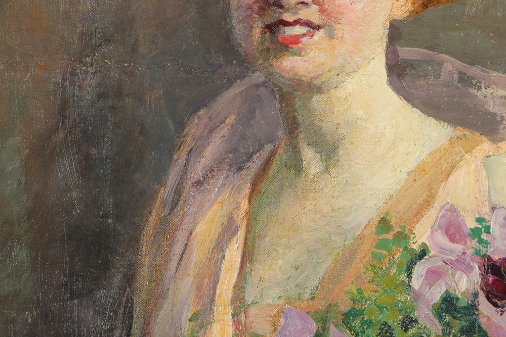 Emily B. Waite Oil Painting on Unstretched Canvas Portrait of a Woman