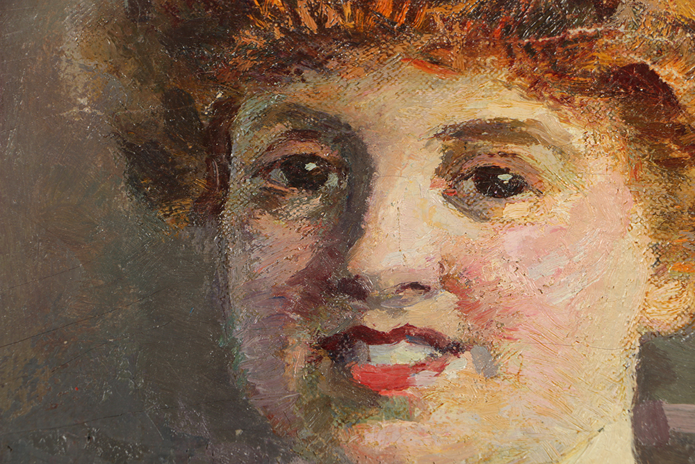 Emily B. Waite Oil Painting on Unstretched Canvas Portrait of a Woman