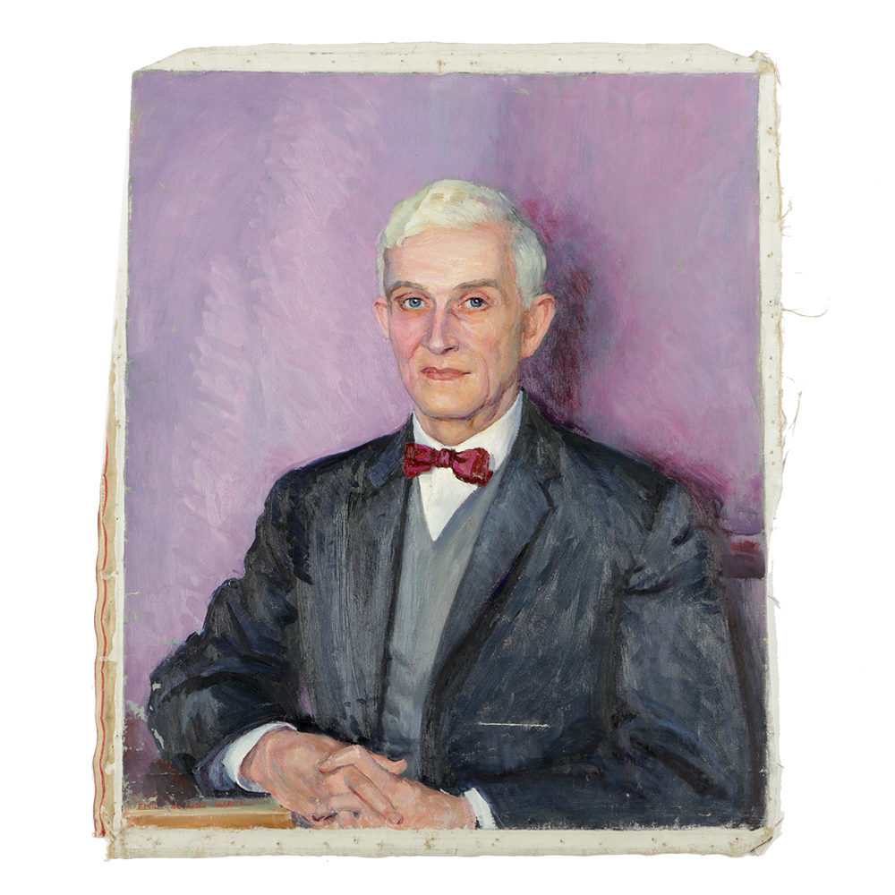 Emily B. Waite Oil Painting Portrait of Man with Bow Tie