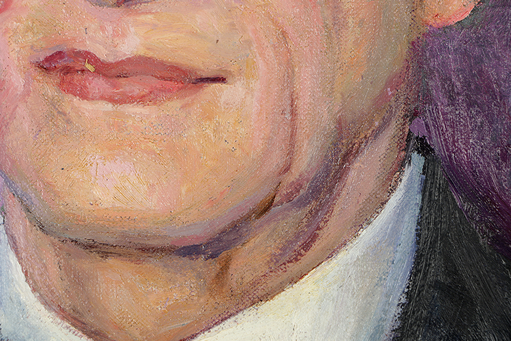 Emily B. Waite Oil Painting Portrait of Man with Bow Tie