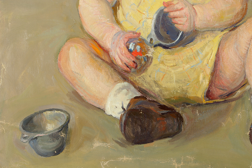 Emily B. Waite Oil Painting on Unstretched Canvas Portrait of a Baby