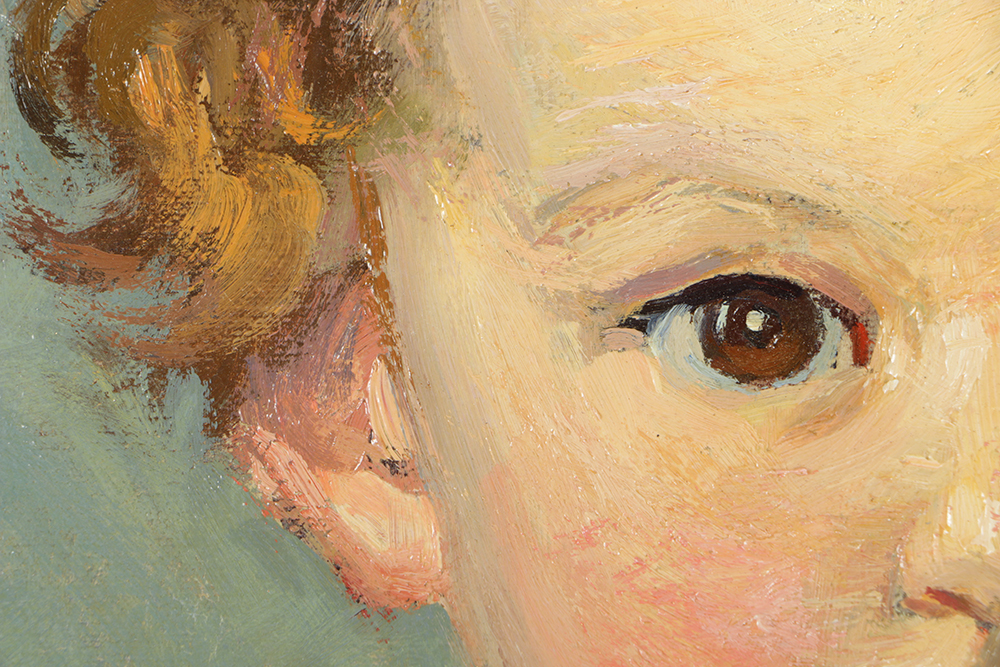 Emily B. Waite Oil Painting on Unstretched Canvas Portrait of a Baby