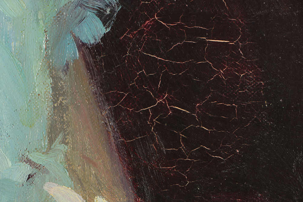 Emily B. Waite Oil Painting on Unstretched Canvas of a Blonde Girl