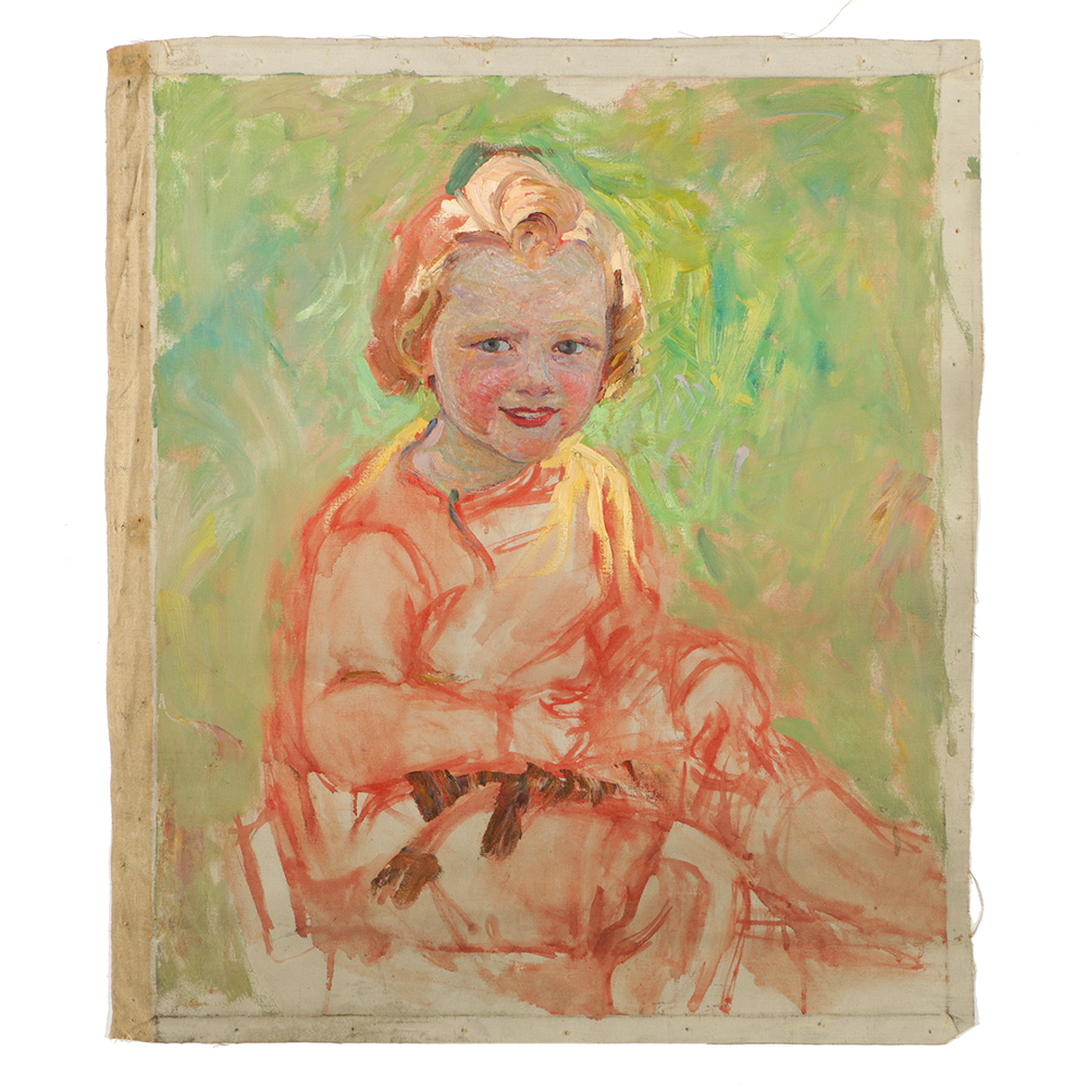 Emily B. Waite Oil Painting on Unstretched Canvas of a Child
