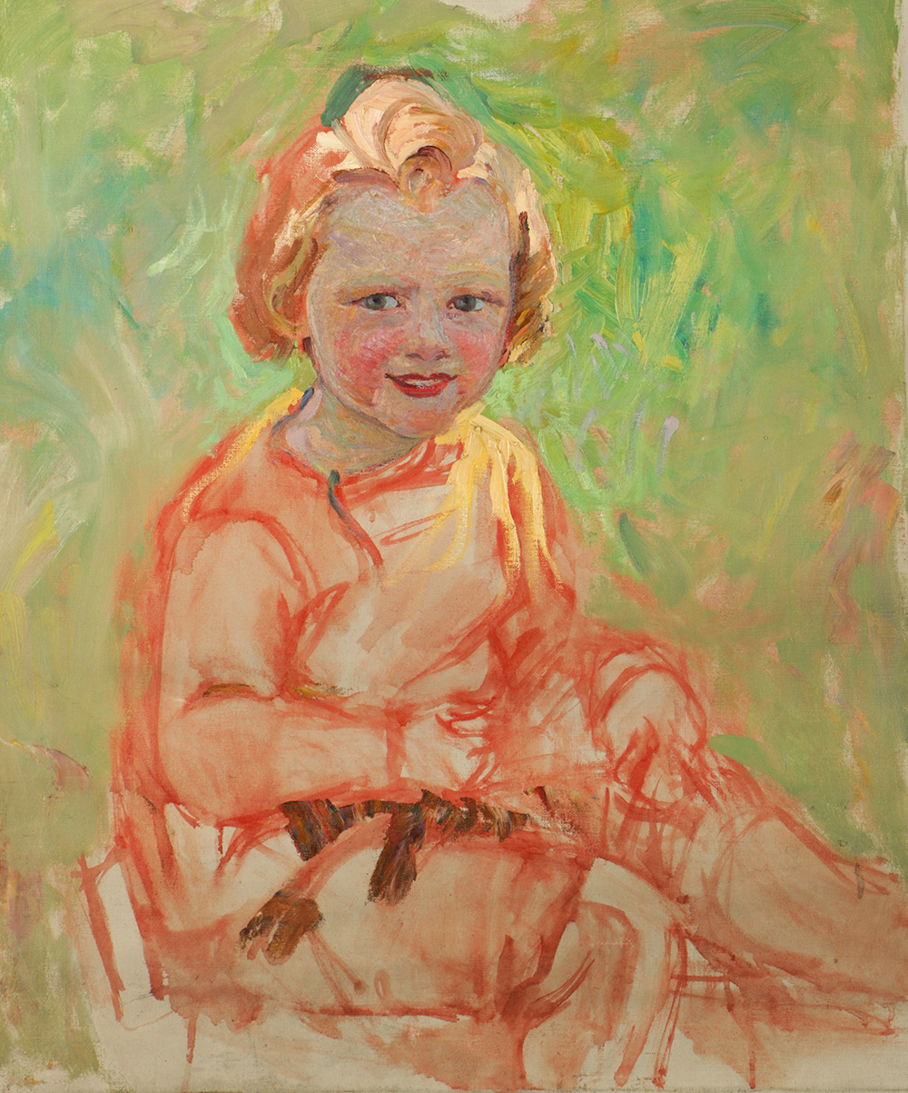 Emily B. Waite Oil Painting on Unstretched Canvas of a Child