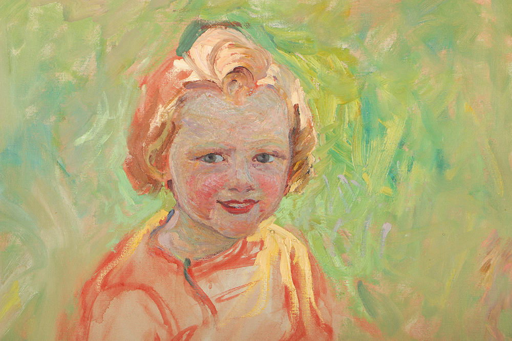 Emily B. Waite Oil Painting on Unstretched Canvas of a Child