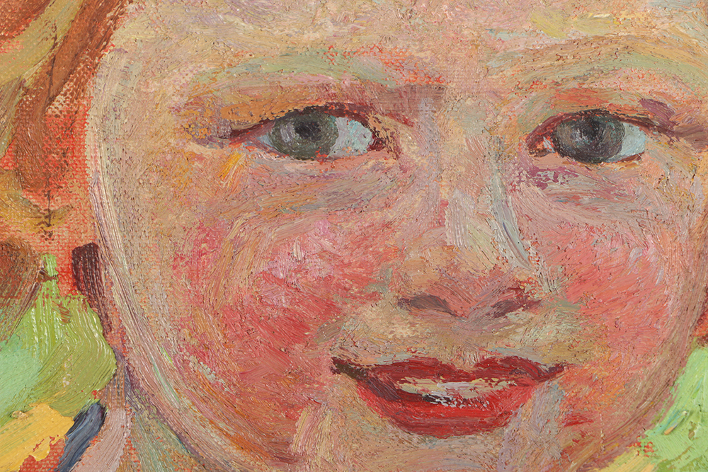 Emily B. Waite Oil Painting on Unstretched Canvas of a Child