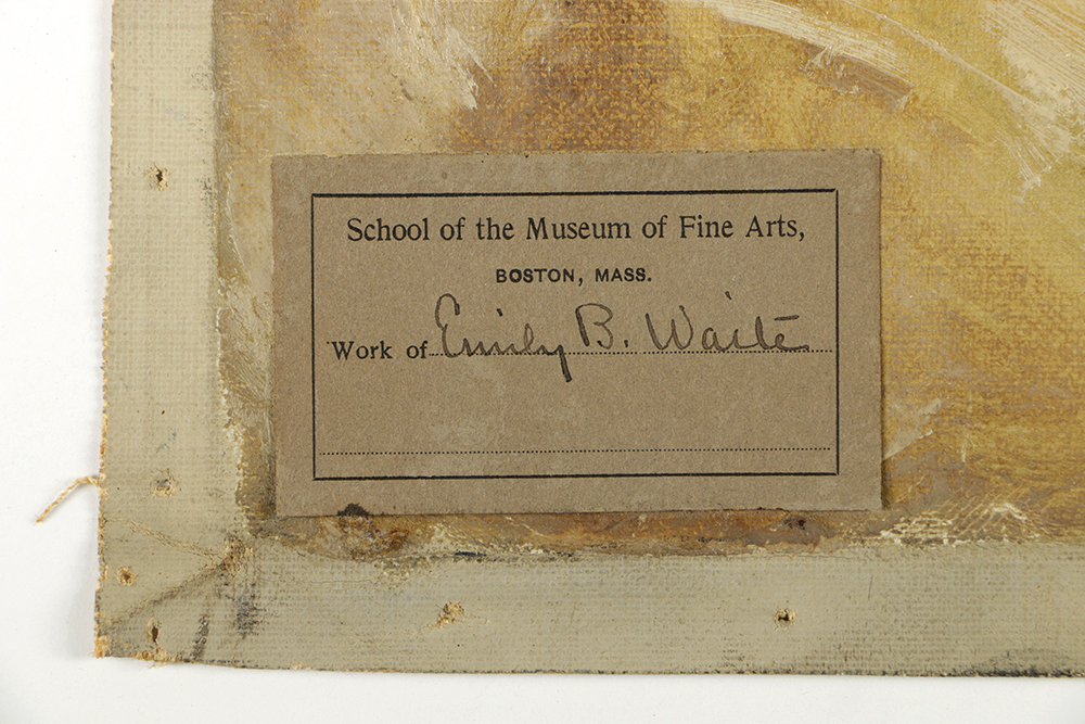 Emily B. Waite Oil Painting on Unstreached Canvas Portrait of a Woman