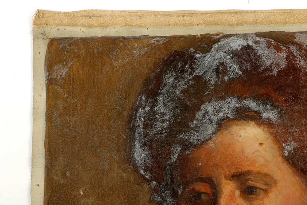Emily B. Waite Oil Painting on Unstreached Canvas Portrait of a Woman