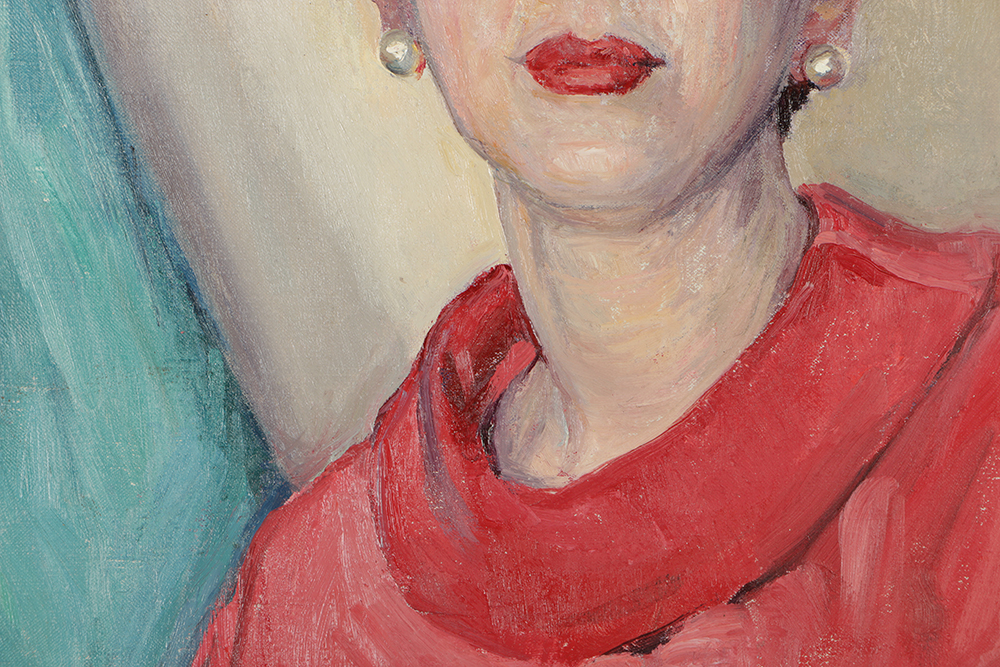 Emily B. Waite Oil Painting on Unstretched Canvas Portrait of a Woman