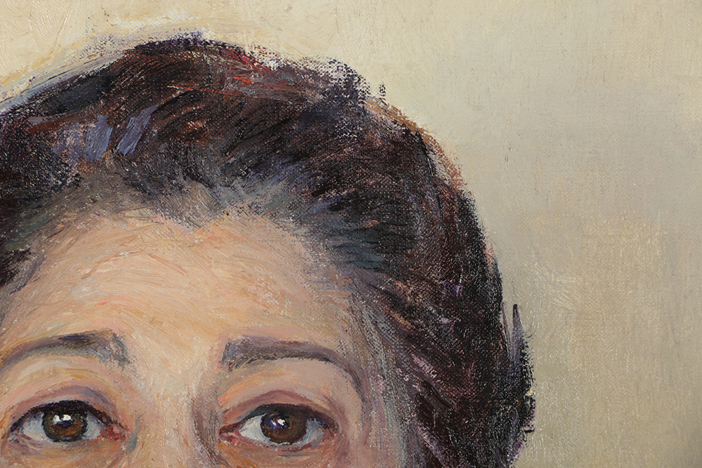 Emily B. Waite Oil Painting on Unstretched Canvas Portrait of a Woman