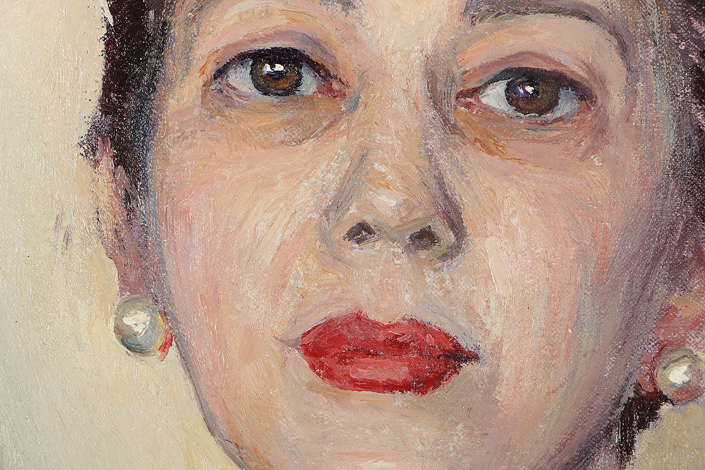 Emily B. Waite Oil Painting on Unstretched Canvas Portrait of a Woman