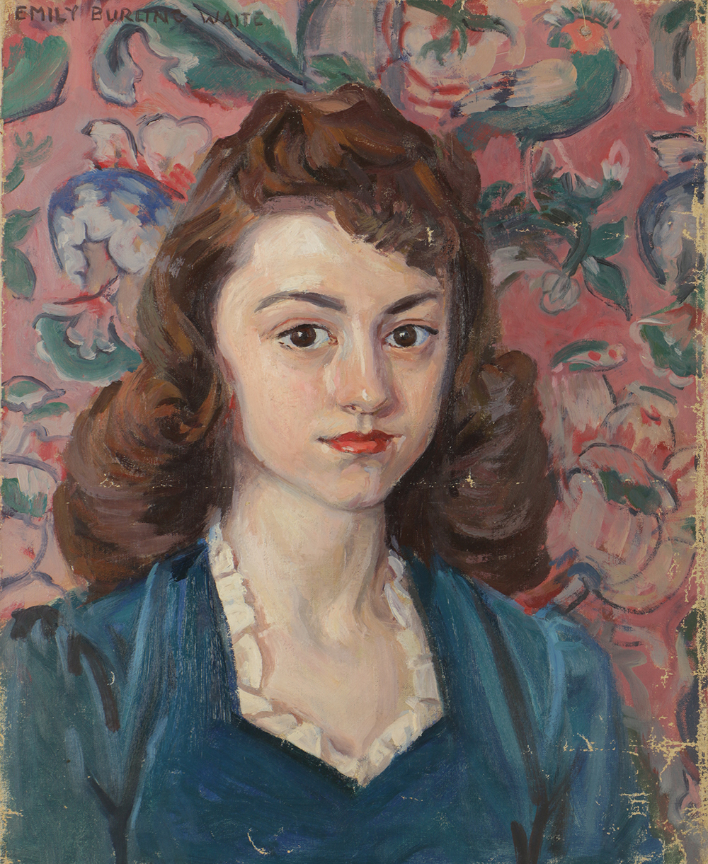 Emily B. Waite Oil Painting on Unstretched Canvas Portrait of a Young Woman