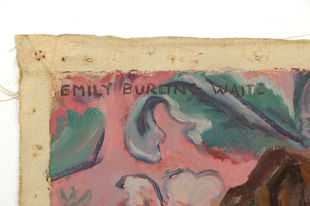 Emily B. Waite Oil Painting on Unstretched Canvas Portrait of a Young Woman