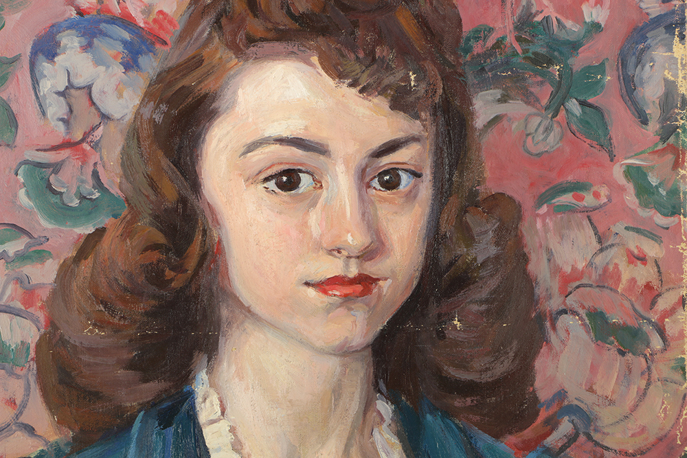 Emily B. Waite Oil Painting on Unstretched Canvas Portrait of a Young Woman