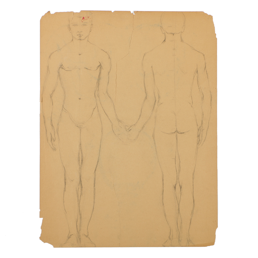 Emily B. Waite Graphite Drawing of an Anatomical Study