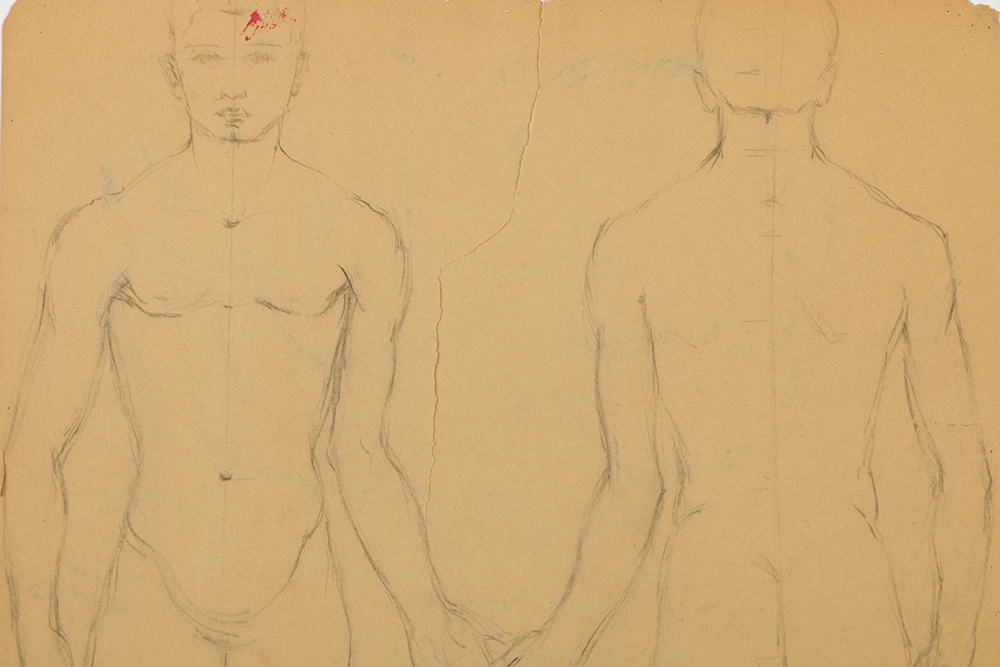 Emily B. Waite Graphite Drawing of an Anatomical Study