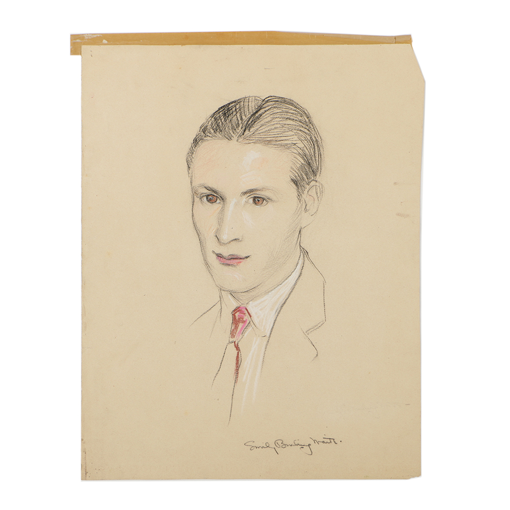 Emily B. Waite Pastel Drawing on Paper Portrait of A Man