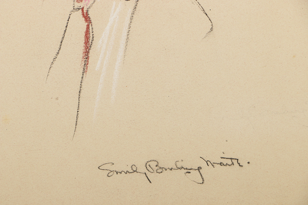 Emily B. Waite Pastel Drawing on Paper Portrait of A Man