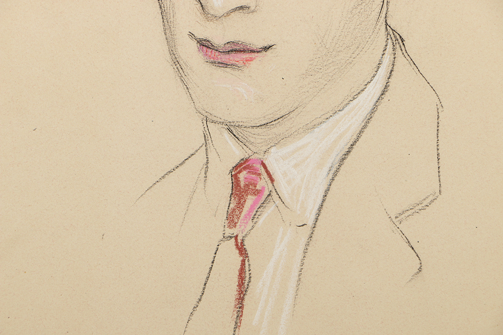 Emily B. Waite Pastel Drawing on Paper Portrait of A Man