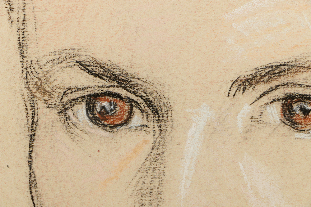 Emily B. Waite Pastel Drawing on Paper Portrait of A Man