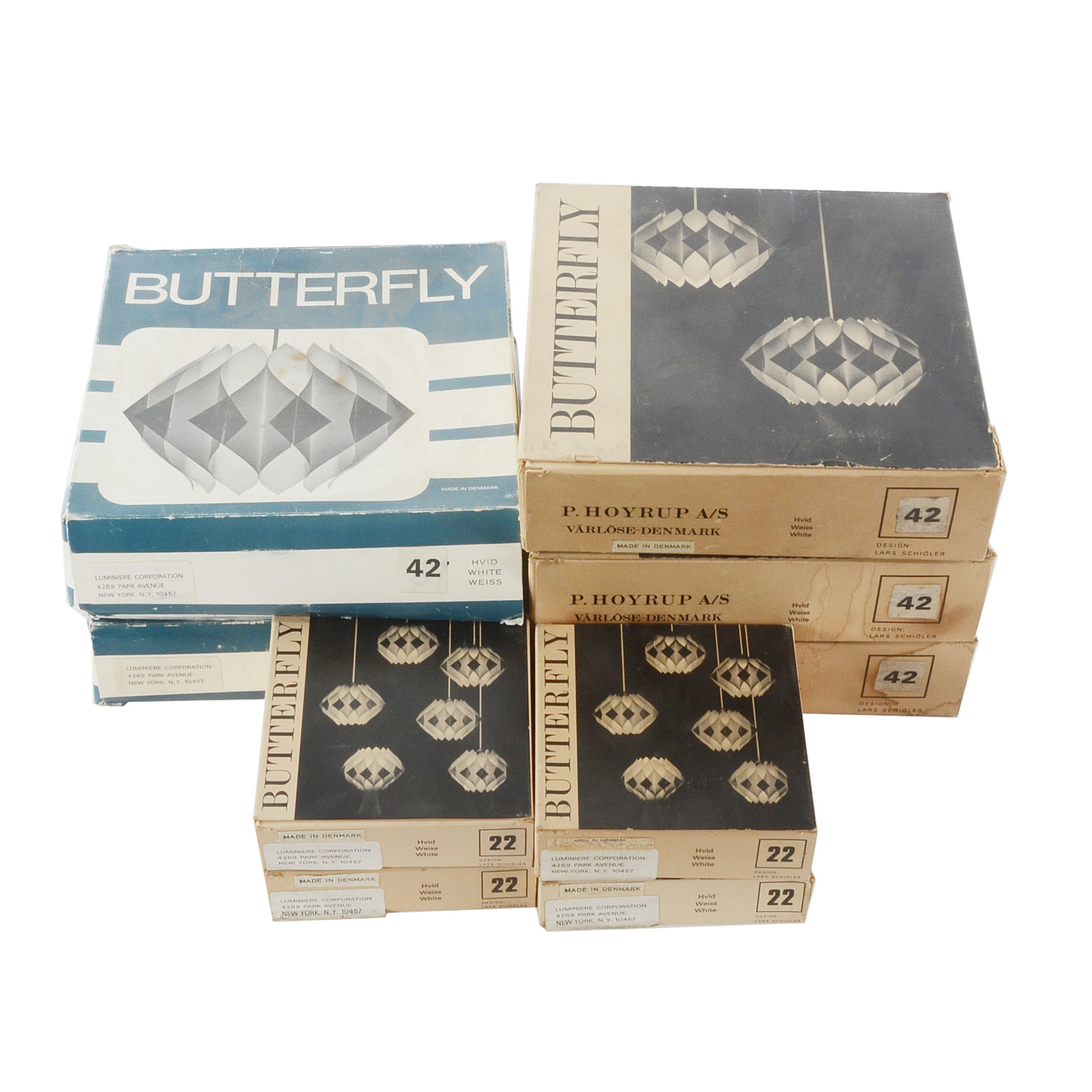 Group of Mid-Century "Butterfly" Shade Kits