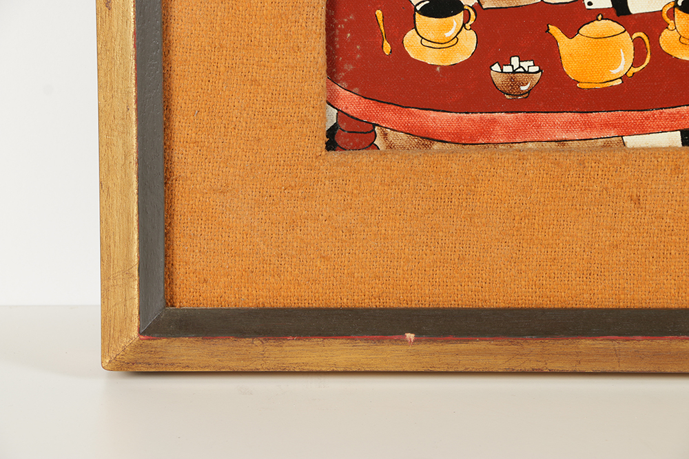 Michel Cordi Oil Painting on Canvas Folk Art Saloon