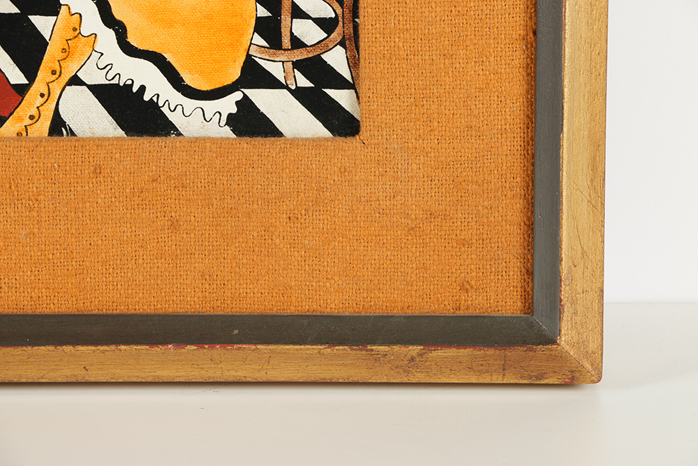 Michel Cordi Oil Painting on Canvas Folk Art Saloon