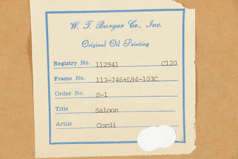 Michel Cordi Oil Painting on Canvas Folk Art Saloon