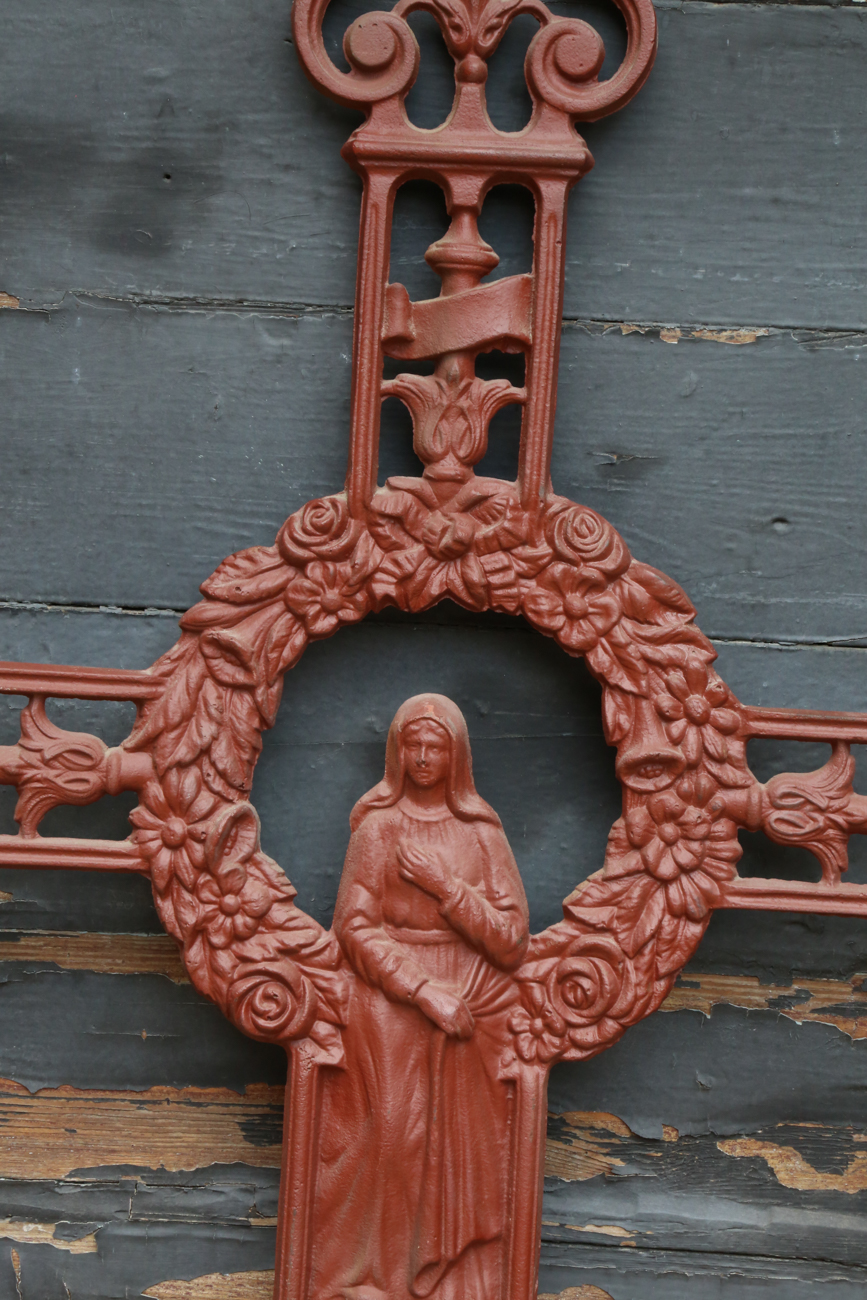 Large Antique Cast Iron Church Cross