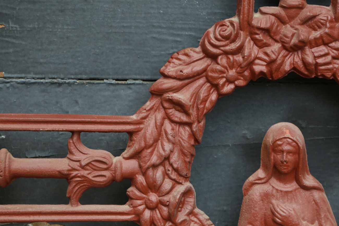 Large Antique Cast Iron Church Cross