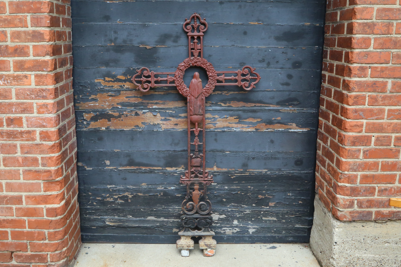 Large Antique Cast Iron Church Cross