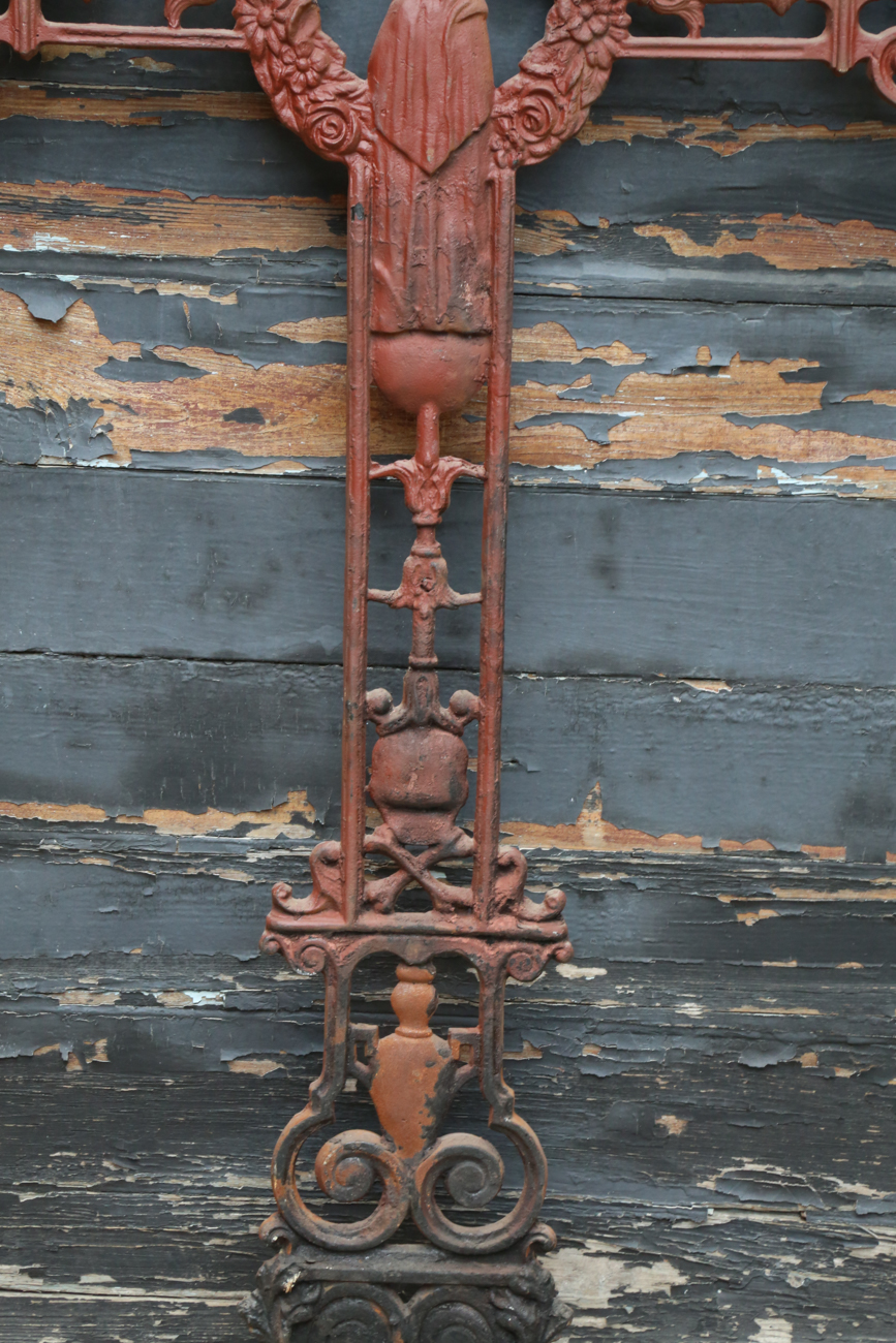 Large Antique Cast Iron Church Cross