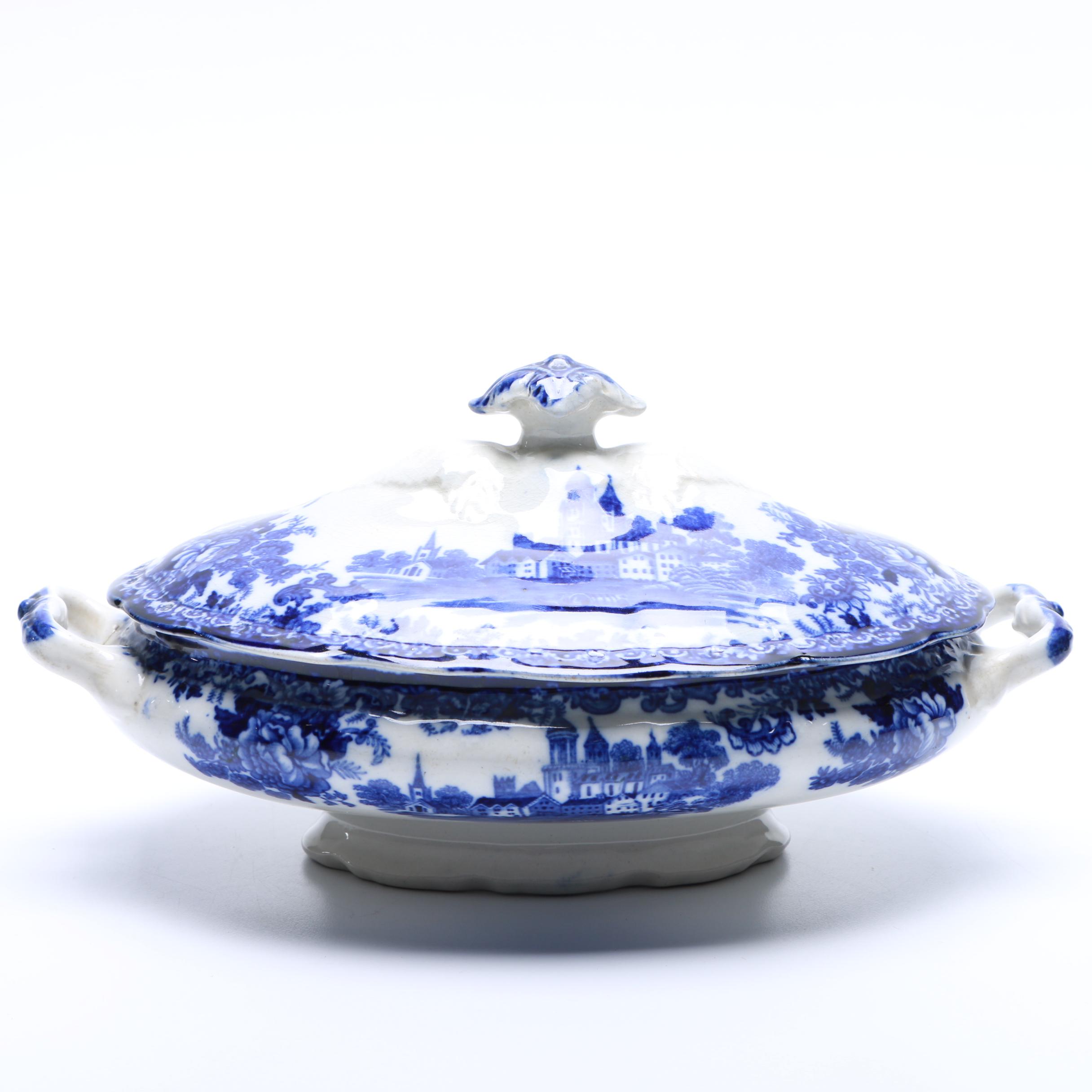 F. Winkle "Togo" Transferware Covered Vegetable Dish