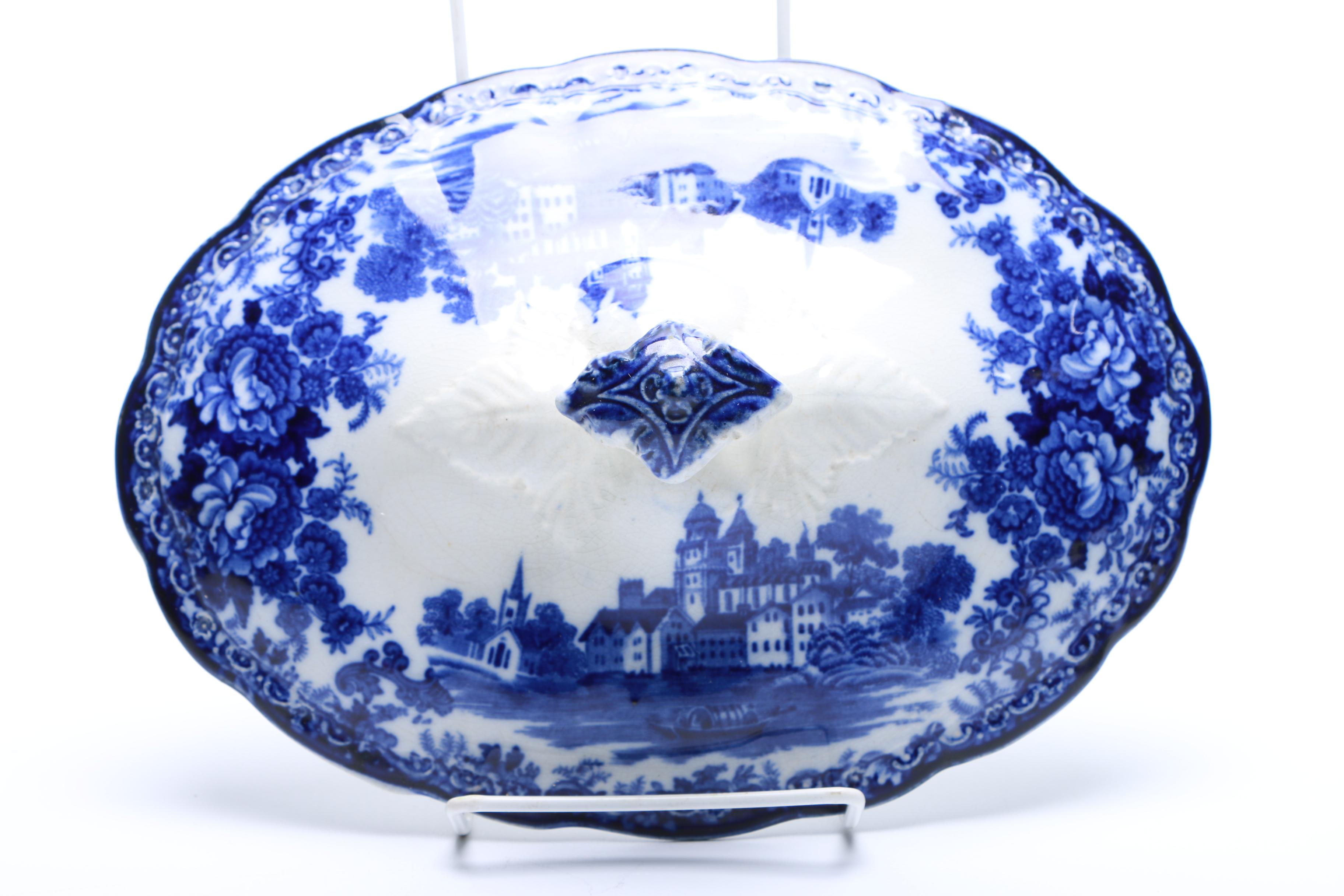 F. Winkle "Togo" Transferware Covered Vegetable Dish