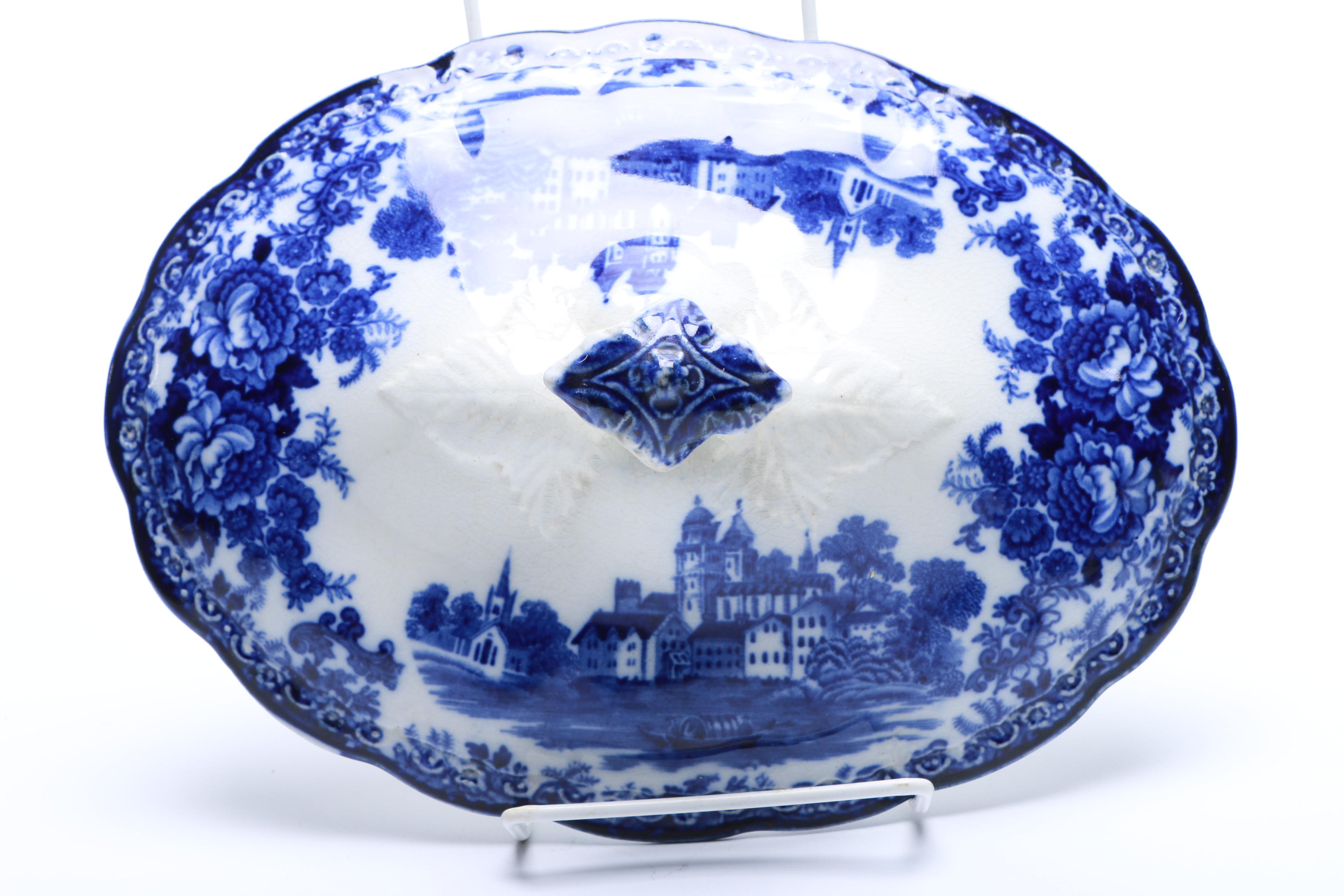 F. Winkle "Togo" Transferware Covered Vegetable Dish