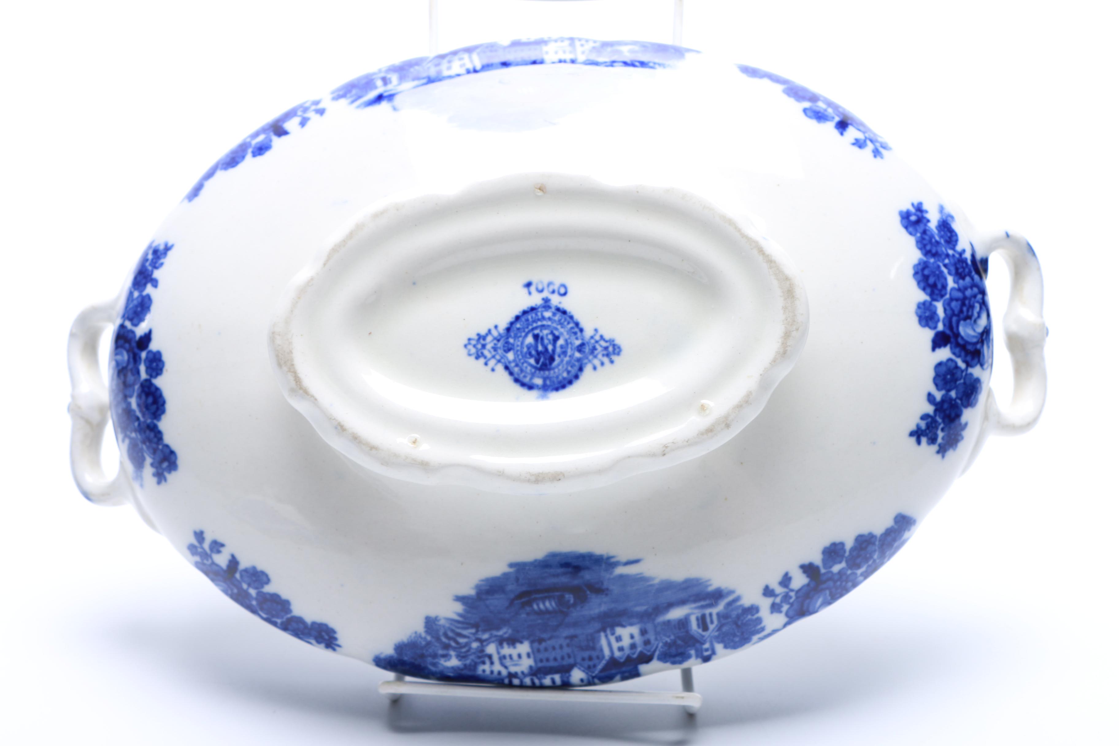 F. Winkle "Togo" Transferware Covered Vegetable Dish