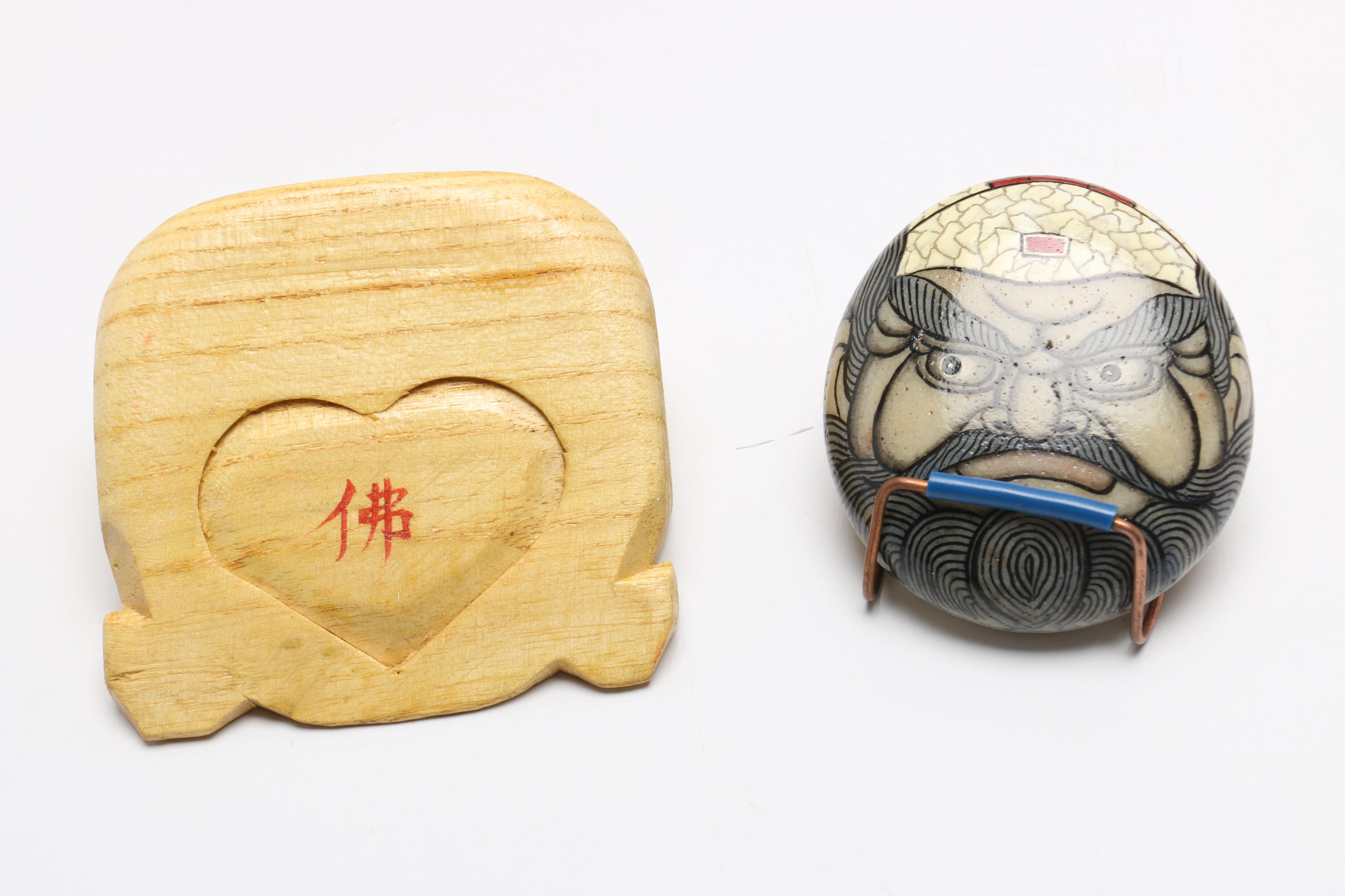 Large Assortment of Chinese Souvenirs Including Meerschaum Jewelry and Panda Items