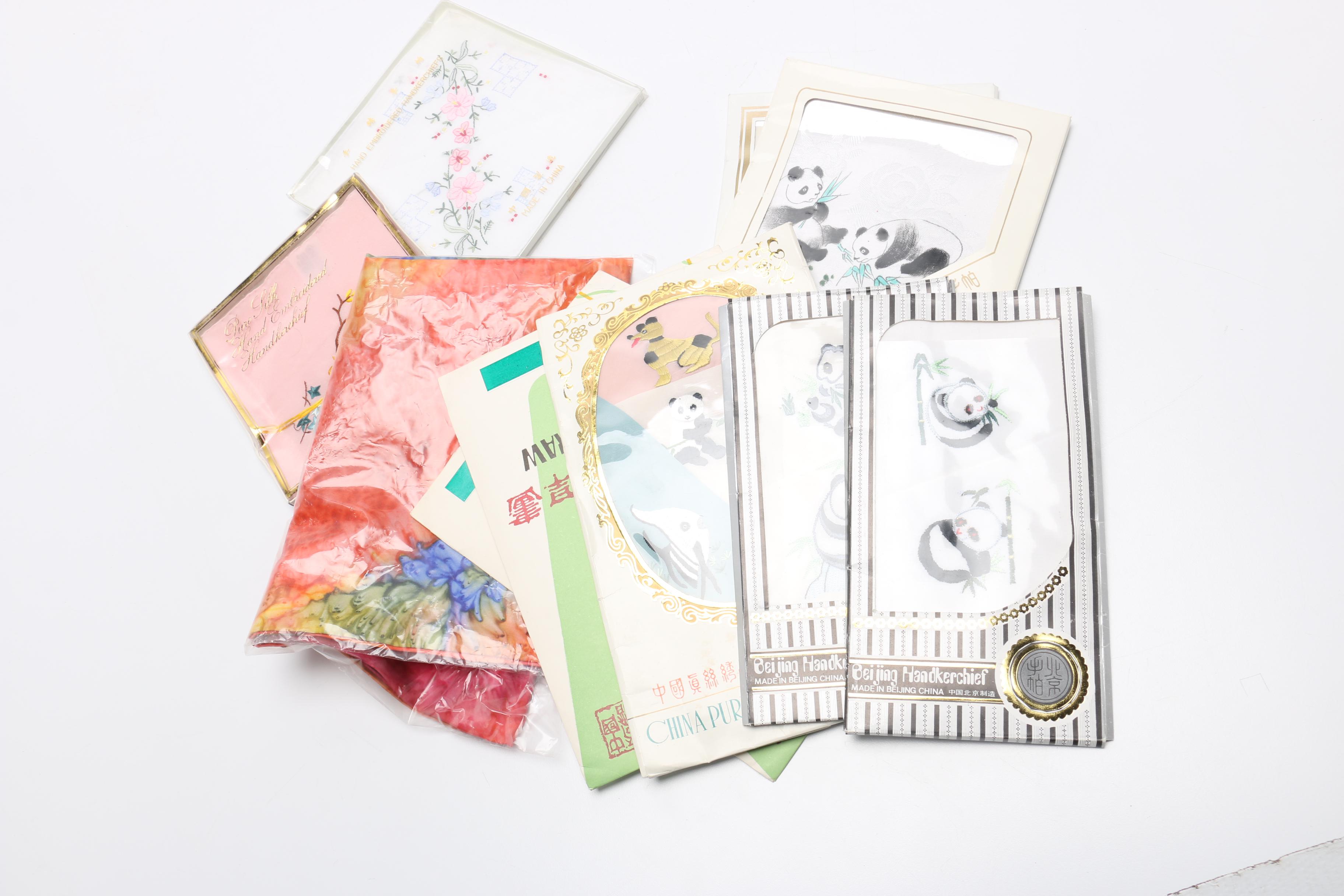 Large Assortment of Chinese Souvenirs Including Meerschaum Jewelry and Panda Items