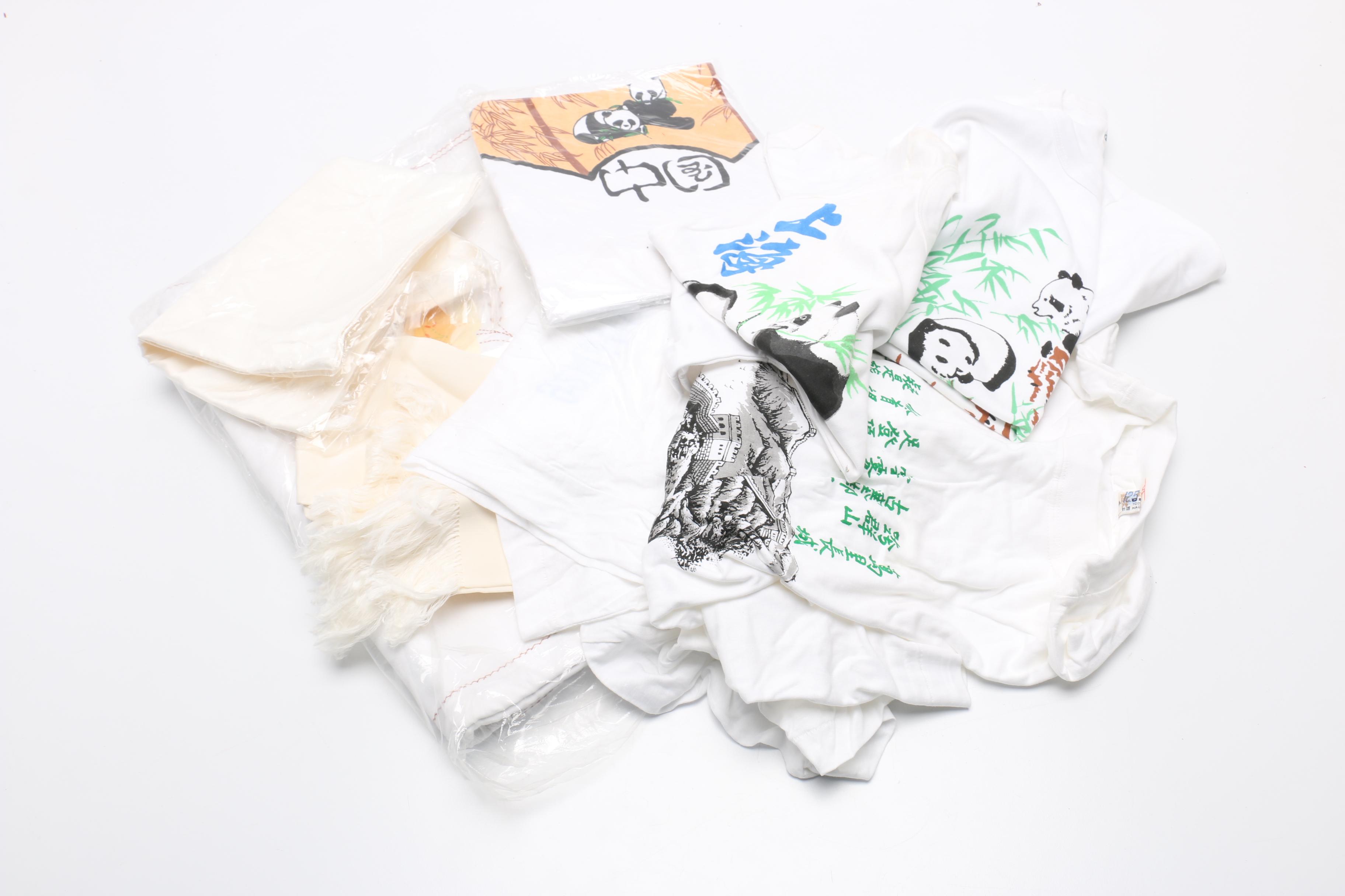 Large Assortment of Chinese Souvenirs Including Meerschaum Jewelry and Panda Items