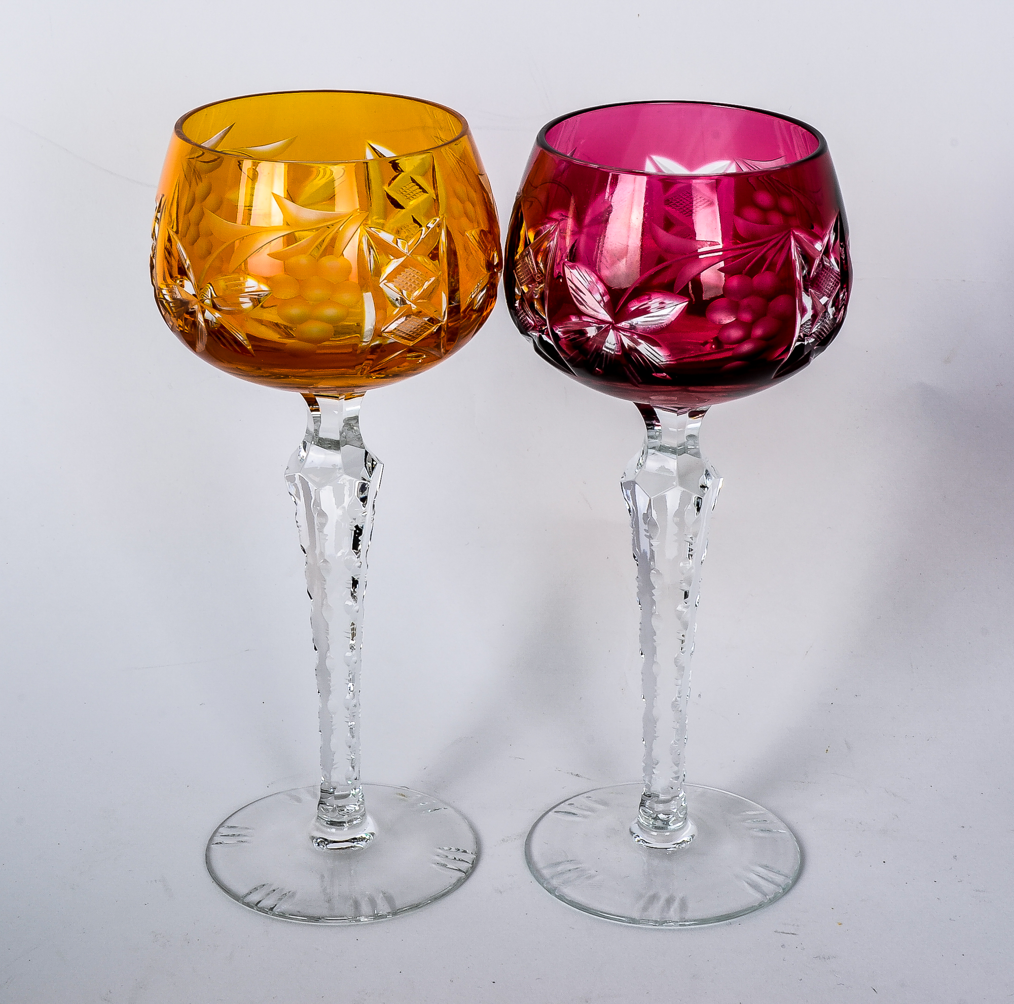 Set of Vintage Lausitzer Colorful Lead Crystal Glassware
