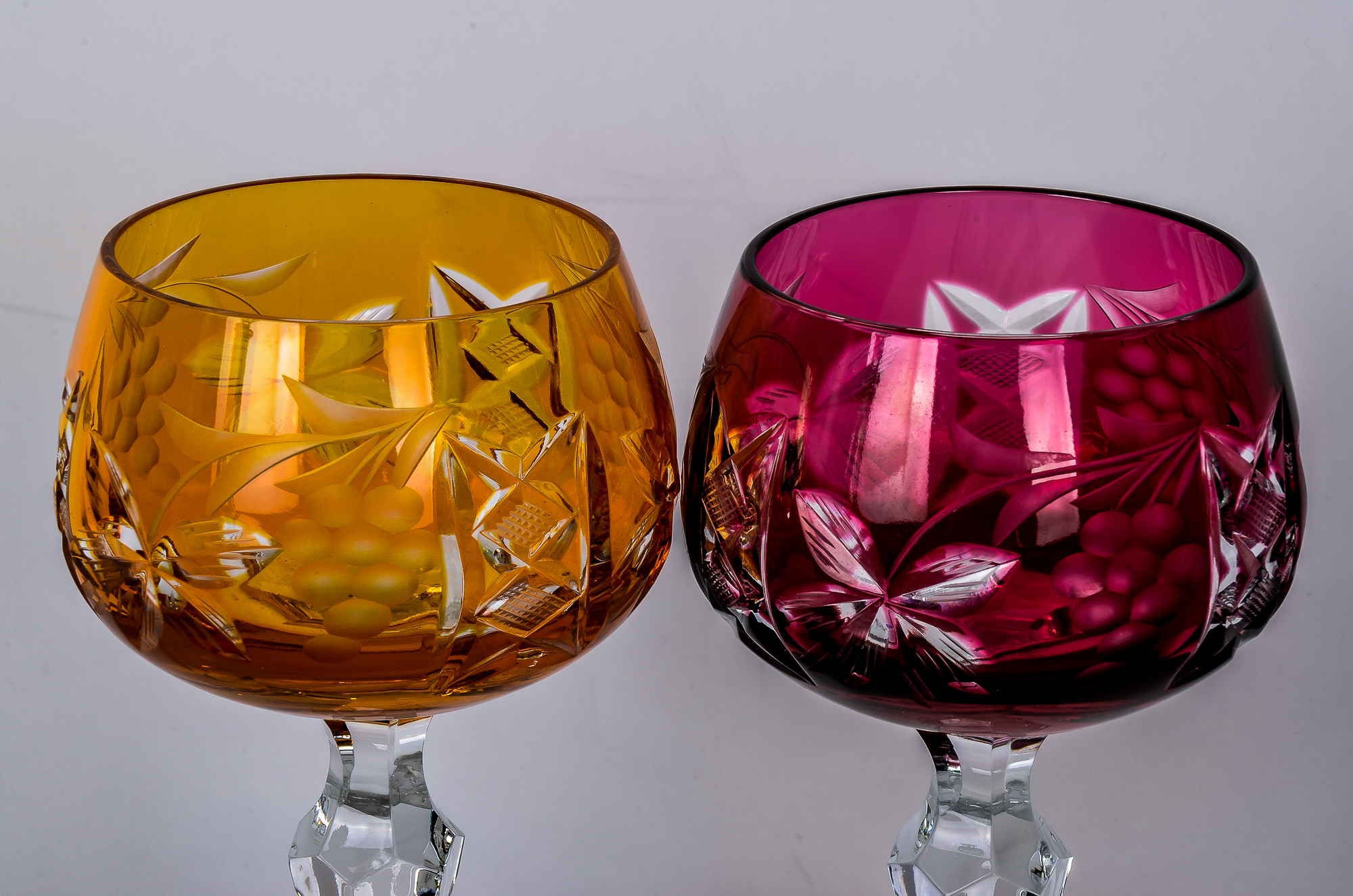 Set of Vintage Lausitzer Colorful Lead Crystal Glassware