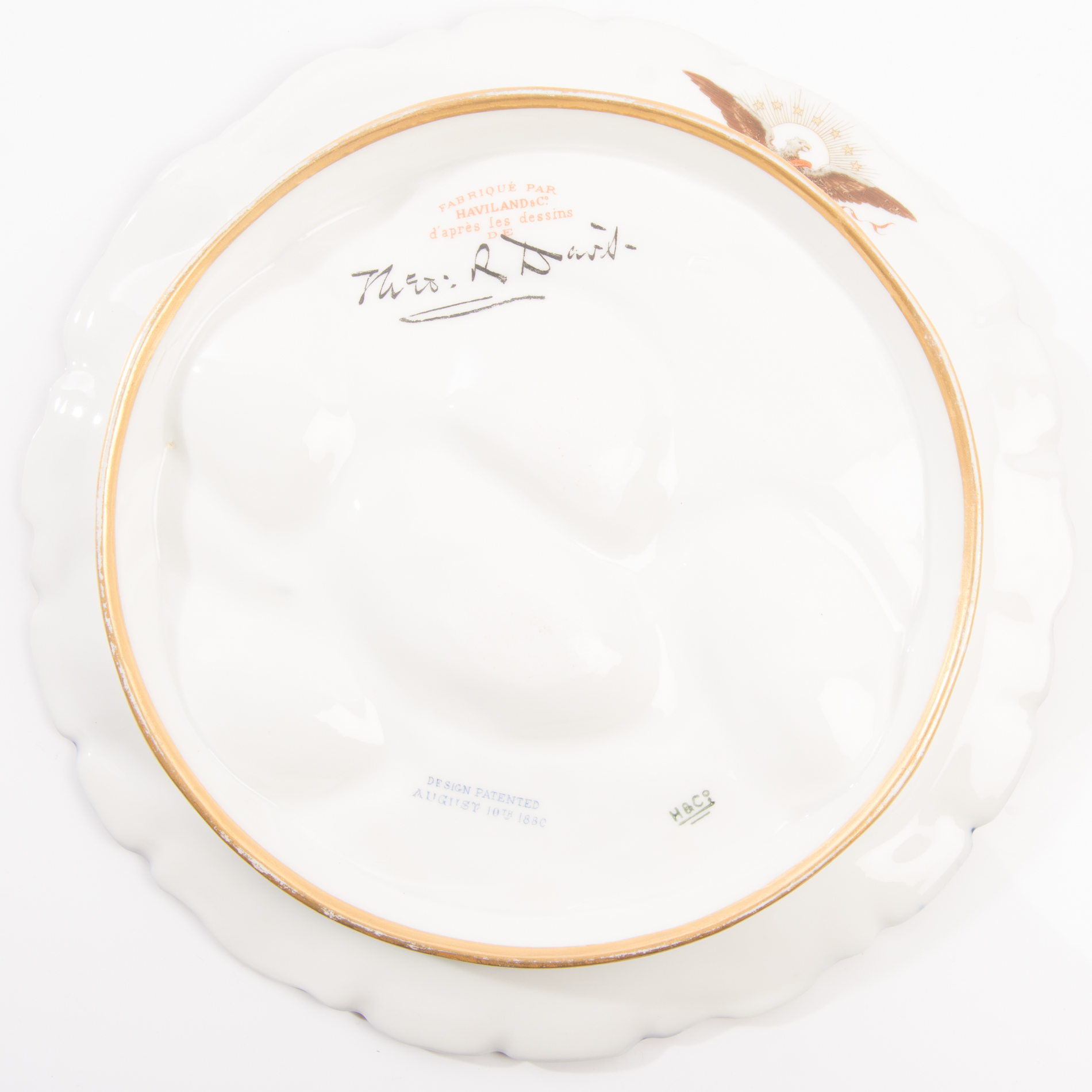 Haviland Oyster Plate from Rutherford B. Hayes White House Service