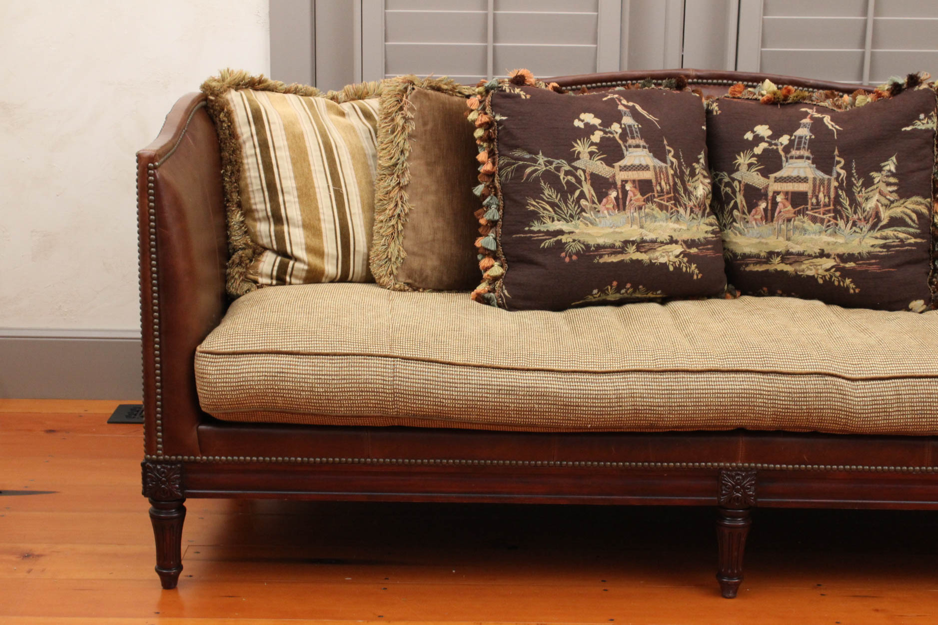 Leather Tuxedo "Belvedere" Sofa by Lillian August