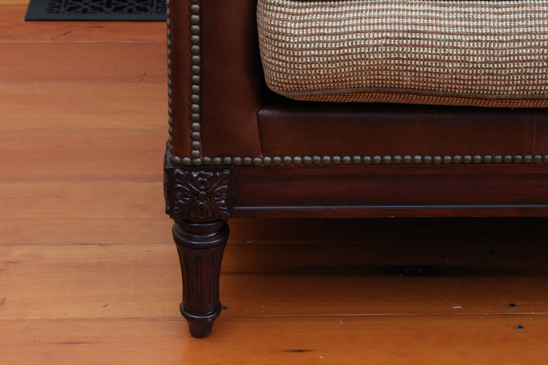 Leather Tuxedo "Belvedere" Sofa by Lillian August