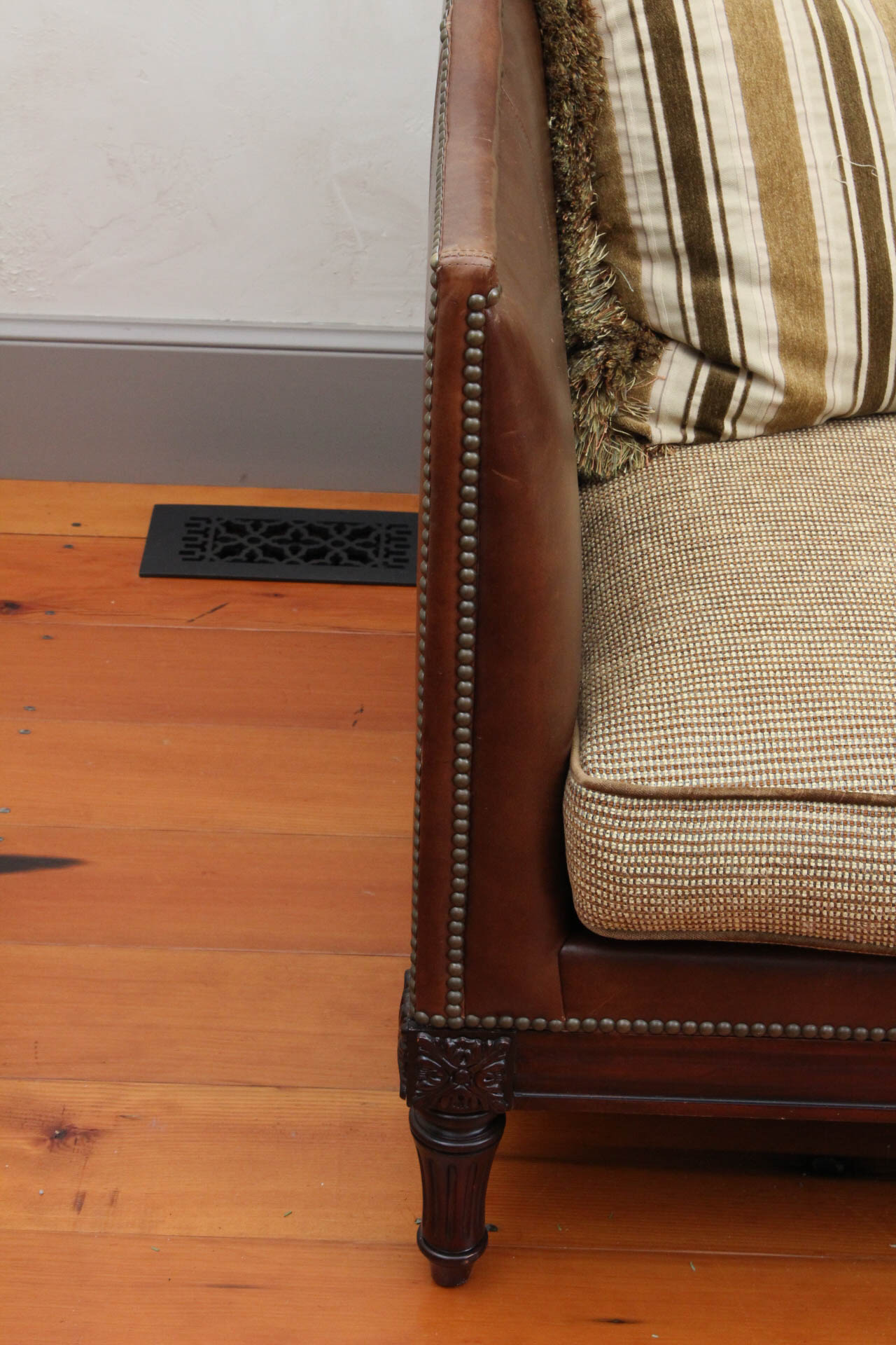 Leather Tuxedo "Belvedere" Sofa by Lillian August