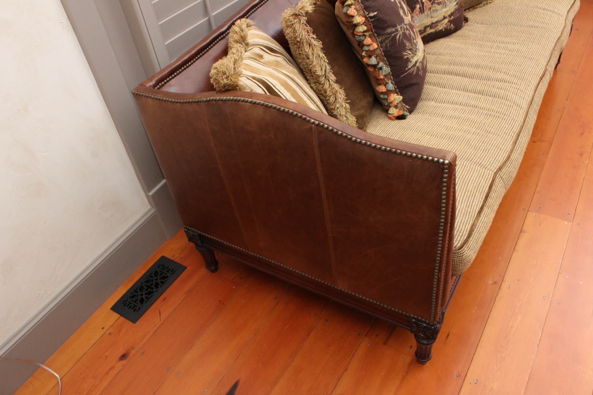 Leather Tuxedo "Belvedere" Sofa by Lillian August