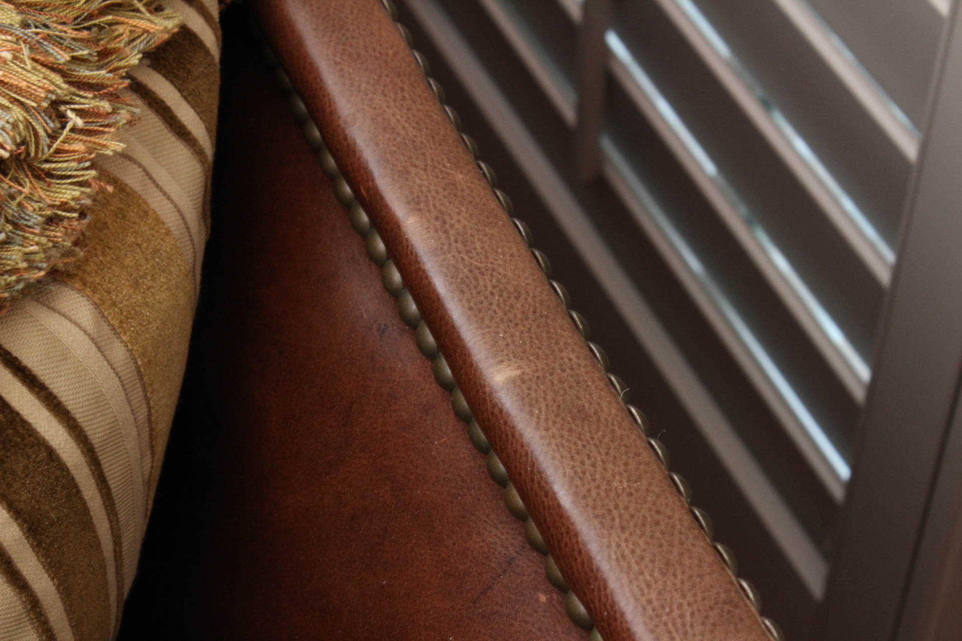 Leather Tuxedo "Belvedere" Sofa by Lillian August