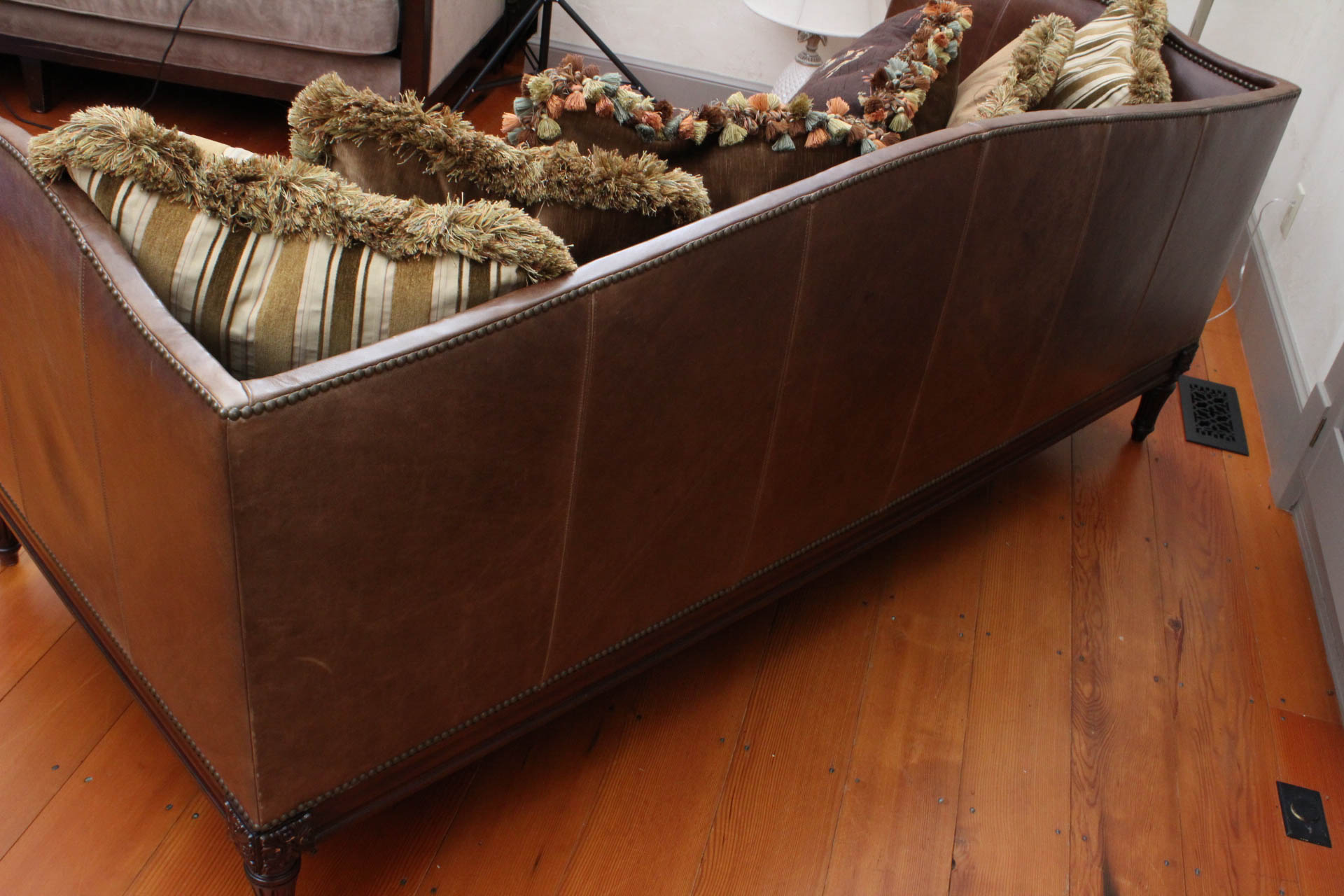 Leather Tuxedo "Belvedere" Sofa by Lillian August