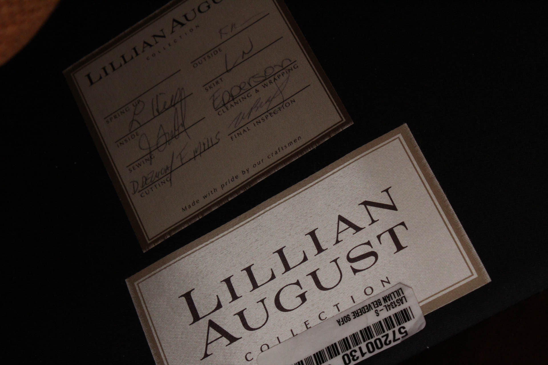 Leather Tuxedo "Belvedere" Sofa by Lillian August